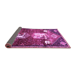 Sideview of Animal Purple Traditional Rug, tr632pur