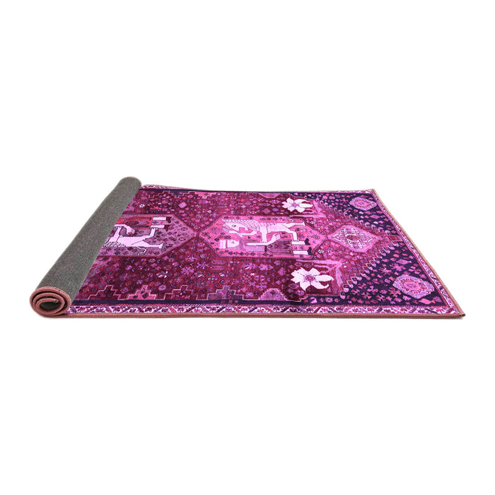 Sideview of Animal Purple Traditional Rug, tr632pur