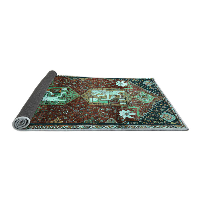 Sideview of Animal Light Blue Traditional Rug, tr632lblu