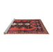 Sideview of Machine Washable Traditional Saffron Red Rug, wshtr633