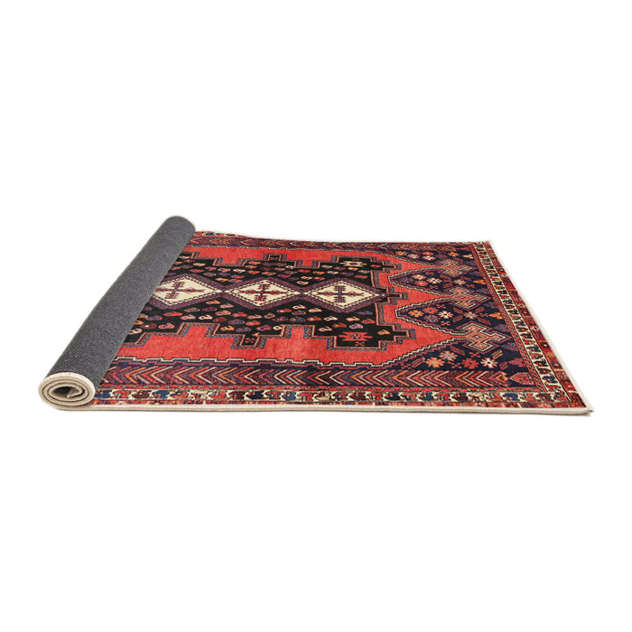 Sideview of Traditional Saffron Red Persian Rug, tr633