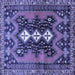 Square Persian Blue Traditional Rug, tr633blu