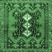 Square Machine Washable Persian Emerald Green Traditional Area Rugs, wshtr633emgrn