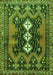 Serging Thickness of Machine Washable Persian Green Traditional Area Rugs, wshtr633grn