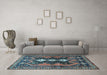 Machine Washable Persian Light Blue Traditional Rug in a Living Room, wshtr633lblu