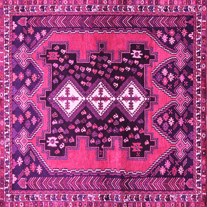 Square Machine Washable Persian Pink Traditional Rug, wshtr633pnk