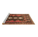 Sideview of Machine Washable Persian Brown Traditional Rug, wshtr633brn