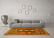 Machine Washable Persian Yellow Traditional Rug in a Living Room, wshtr633yw