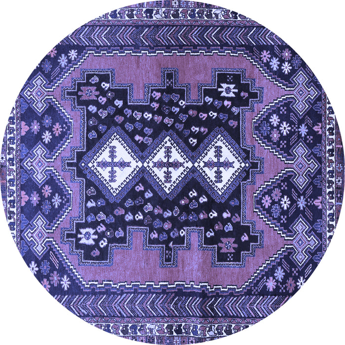 Round Persian Blue Traditional Rug, tr633blu