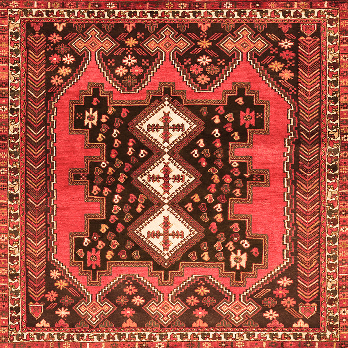 Serging Thickness of Persian Orange Traditional Rug, tr633org