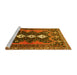 Sideview of Machine Washable Persian Yellow Traditional Rug, wshtr633yw