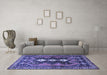 Machine Washable Persian Blue Traditional Rug in a Living Room, wshtr633blu