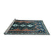 Sideview of Machine Washable Persian Light Blue Traditional Rug, wshtr633lblu