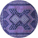 Round Persian Blue Traditional Rug, tr634blu