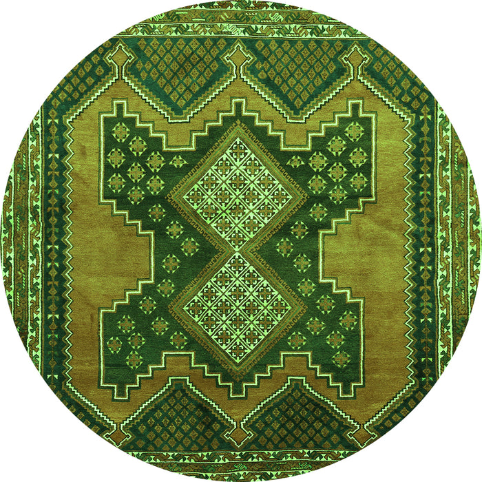 Square Persian Green Traditional Rug, tr634grn