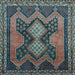 Square Machine Washable Persian Light Blue Traditional Rug, wshtr634lblu