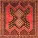 Round Machine Washable Persian Orange Traditional Area Rugs, wshtr634org