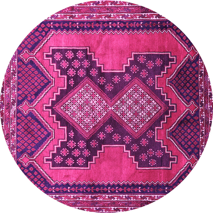 Round Persian Pink Traditional Rug, tr634pnk