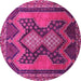 Round Persian Pink Traditional Rug, tr634pnk