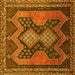 Square Machine Washable Persian Yellow Traditional Rug, wshtr634yw