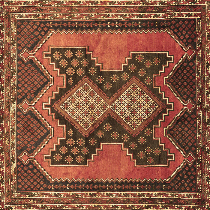 Square Persian Brown Traditional Rug, tr634brn