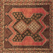 Square Persian Brown Traditional Rug, tr634brn