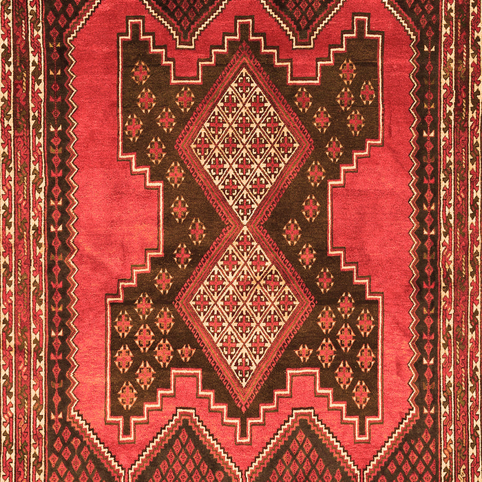 Serging Thickness of Machine Washable Persian Orange Traditional Area Rugs, wshtr634org