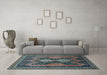 Machine Washable Persian Light Blue Traditional Rug in a Living Room, wshtr634lblu