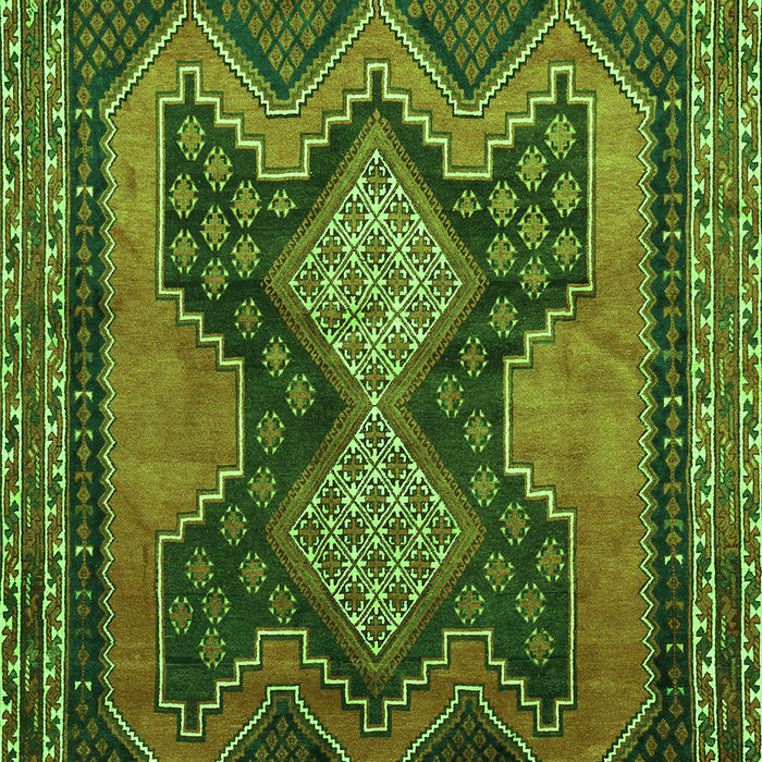 Serging Thickness of Machine Washable Persian Green Traditional Area Rugs, wshtr634grn