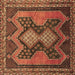 Square Machine Washable Persian Brown Traditional Rug, wshtr634brn