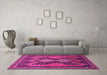 Machine Washable Persian Pink Traditional Rug in a Living Room, wshtr634pnk