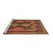 Sideview of Machine Washable Persian Brown Traditional Rug, wshtr634brn