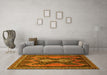 Machine Washable Persian Yellow Traditional Rug in a Living Room, wshtr634yw