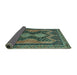 Sideview of Persian Turquoise Traditional Rug, tr634turq