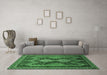 Machine Washable Persian Emerald Green Traditional Area Rugs in a Living Room,, wshtr634emgrn