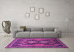 Machine Washable Persian Purple Traditional Area Rugs in a Living Room, wshtr634pur