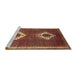 Sideview of Machine Washable Traditional Bronze Brown Rug, wshtr635