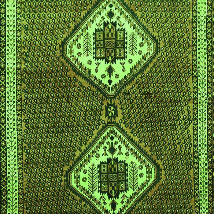 Serging Thickness of Machine Washable Persian Green Traditional Area Rugs, wshtr635grn