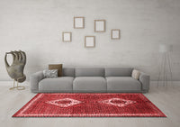 Machine Washable Persian Red Traditional Rug, wshtr635red