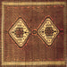 Square Persian Brown Traditional Rug, tr635brn