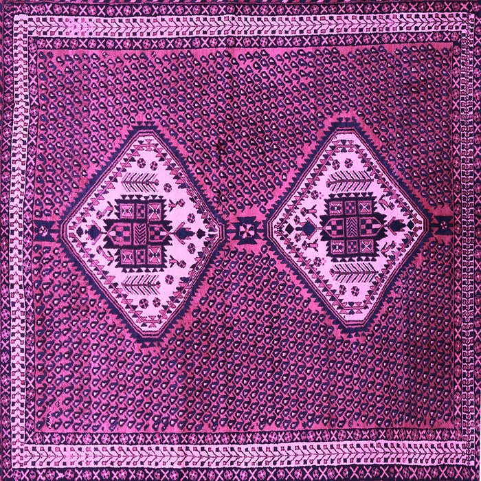 Square Machine Washable Persian Purple Traditional Area Rugs, wshtr635pur