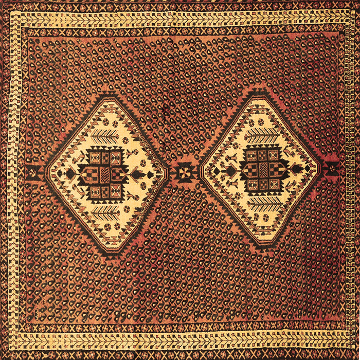 Square Machine Washable Persian Brown Traditional Rug, wshtr635brn