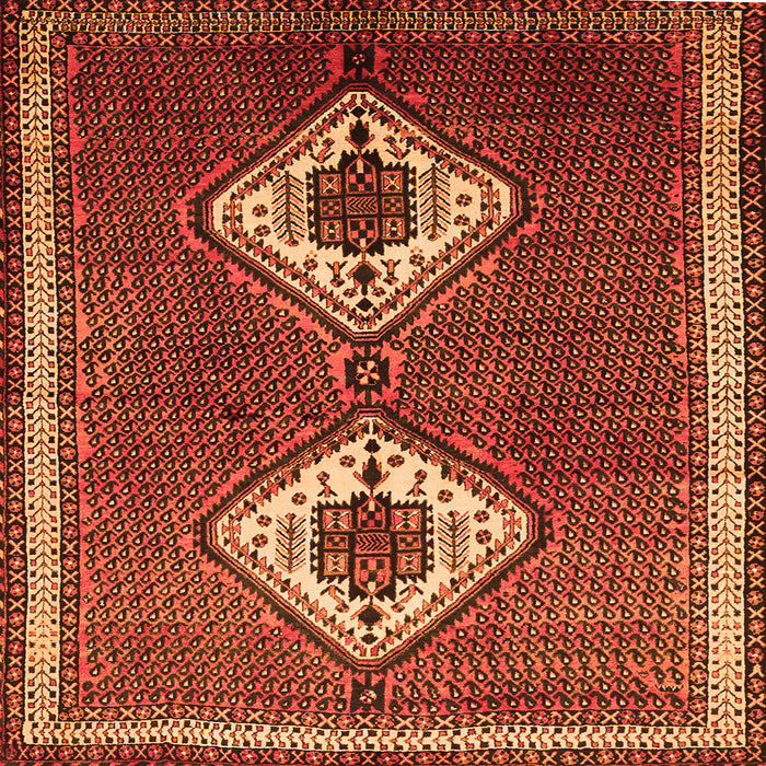 Serging Thickness of Persian Orange Traditional Rug, tr635org