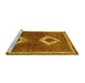 Sideview of Machine Washable Persian Yellow Traditional Rug, wshtr635yw