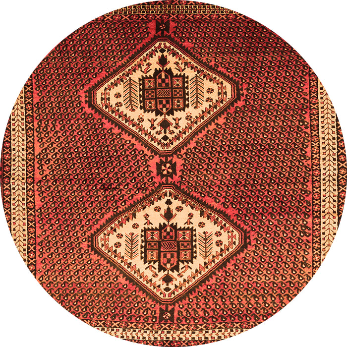 Square Persian Orange Traditional Rug, tr635org