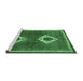 Sideview of Machine Washable Persian Emerald Green Traditional Area Rugs, wshtr635emgrn