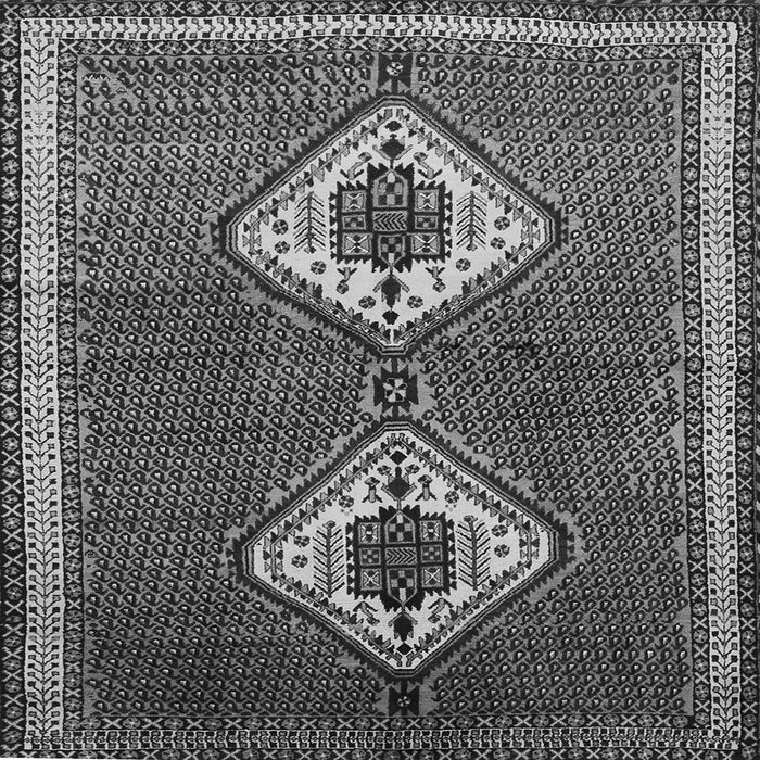 Round Machine Washable Persian Gray Traditional Rug, wshtr635gry