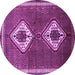 Round Persian Purple Traditional Rug, tr635pur