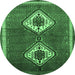 Round Persian Emerald Green Traditional Rug, tr635emgrn