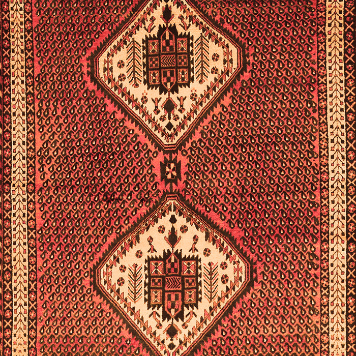 Serging Thickness of Machine Washable Persian Orange Traditional Area Rugs, wshtr635org